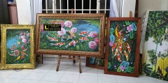 tranh-cá-chép-hoa-mẫu-đơn