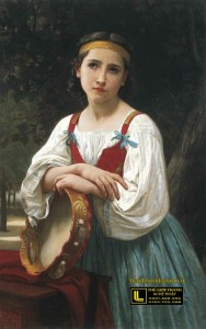 tranh-son-dau-co-dien-Bouguereau_Gypsy_Girl_with_a_Basque_Drum_(1867)