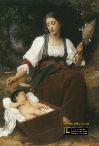 tranh-son-dau-co-dien-Bouguereau__Lullaby_(1875)